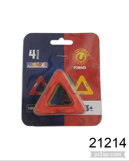 Imagen de BLOQUES MAGNETICOS FORMA TRIANGULAR HUECA 4 PIEZAS 4.26